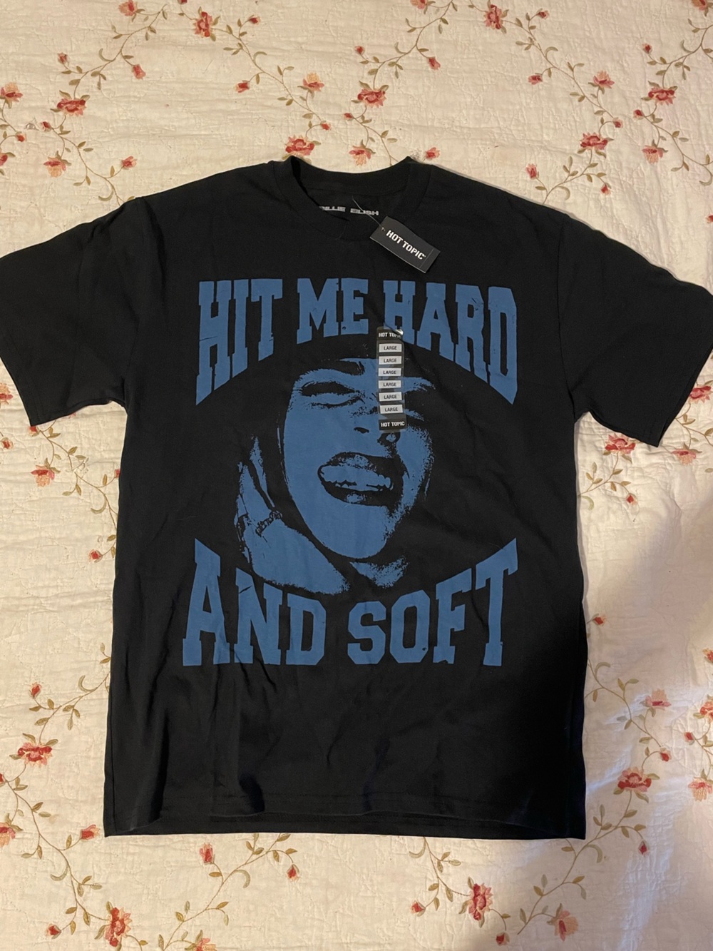 NWT Billie Eilish Blue Portrait Graphic Tshirt - Mens Large - Hot Topic